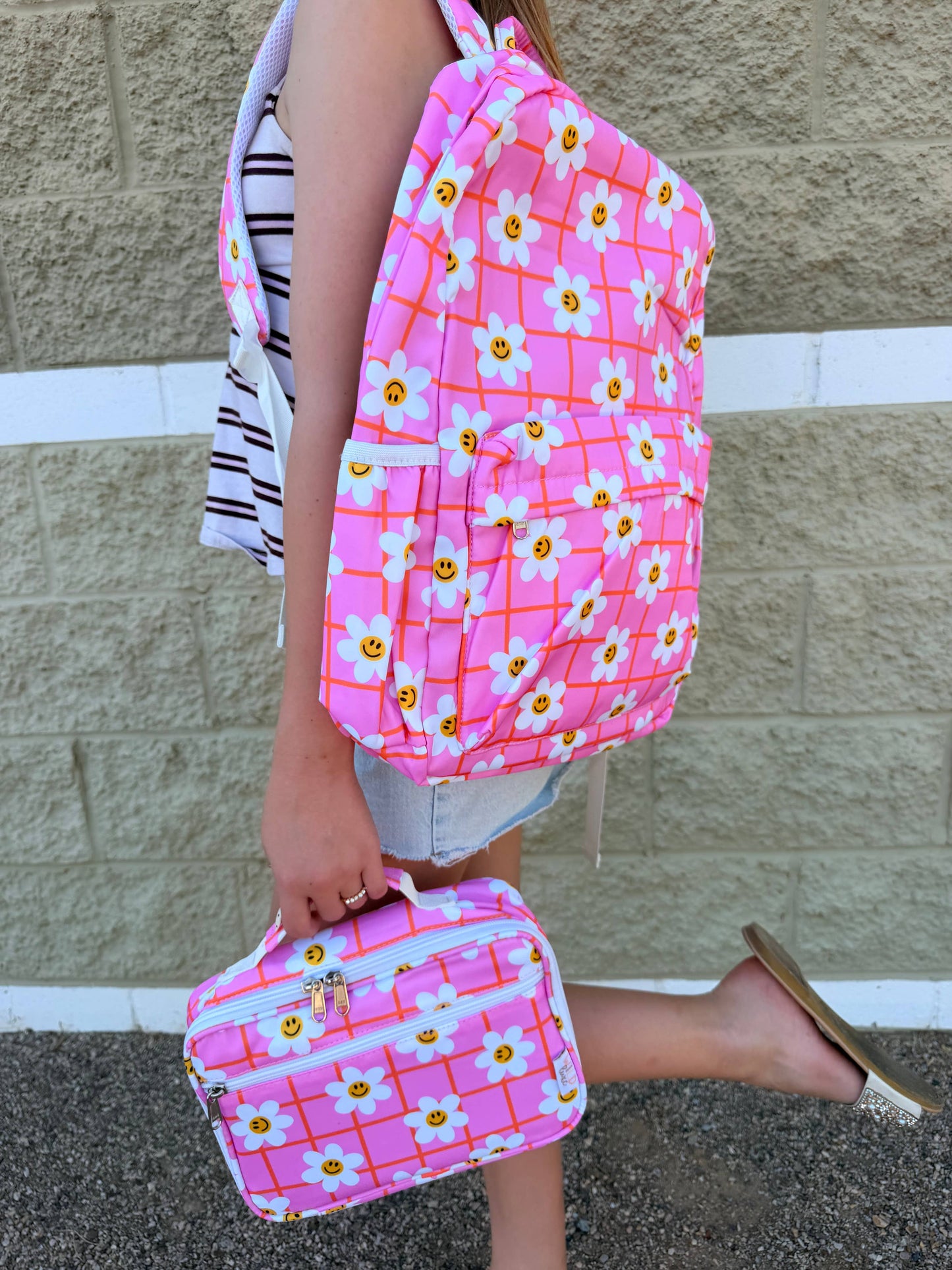 Pink Happy Daisy Personalized Lunchbox