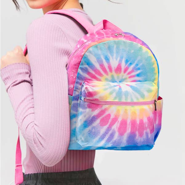Pastel Delight Tie-Dye Canvas Mini Backpack