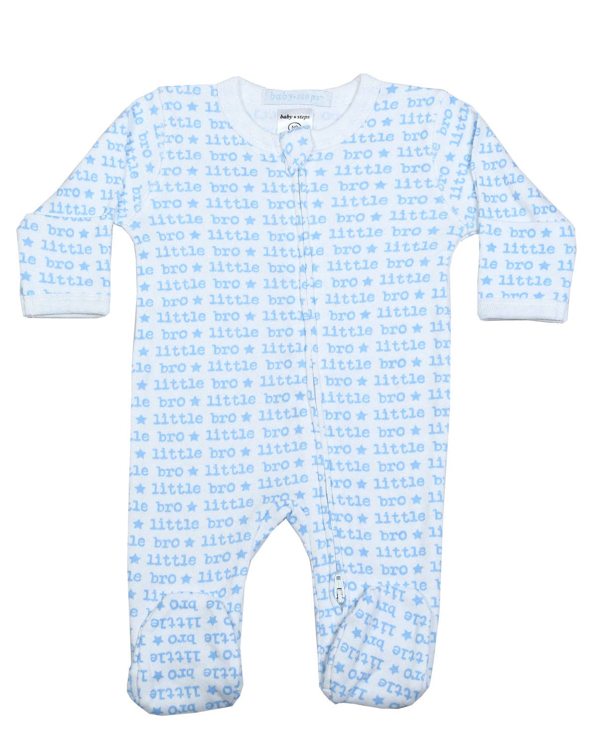 F1414-BLUE Little Bro Footie - Sibling Collection