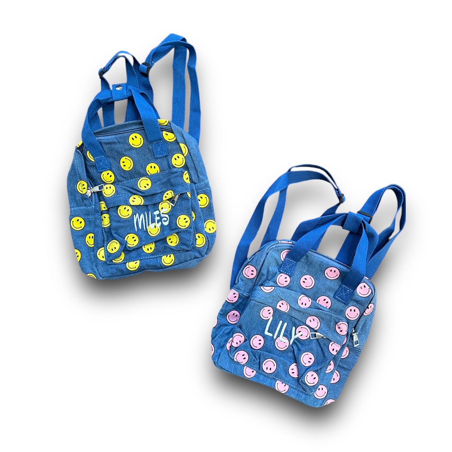 Smiley Denim Backpack