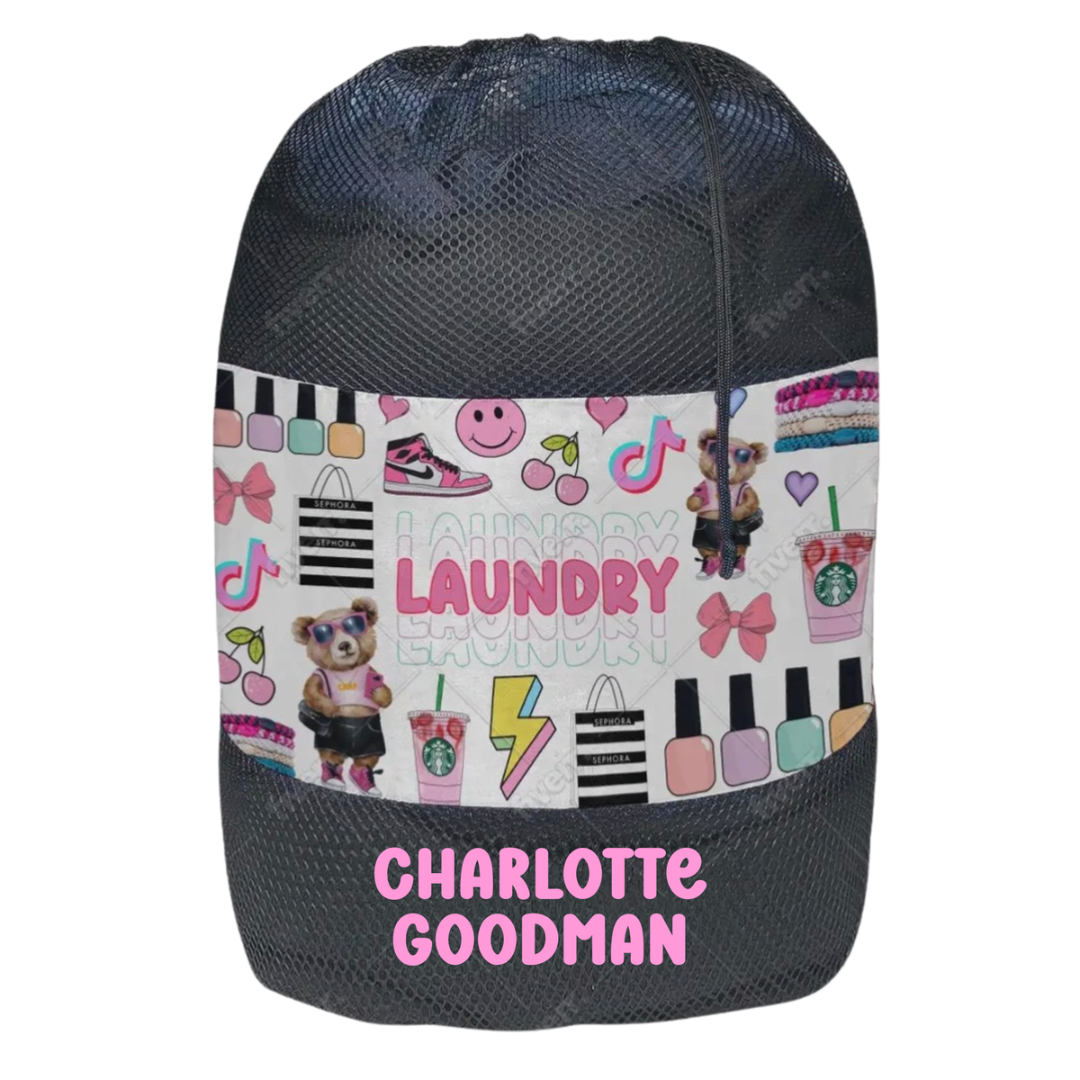 Personalized Camp Laundry Bag - Preppy