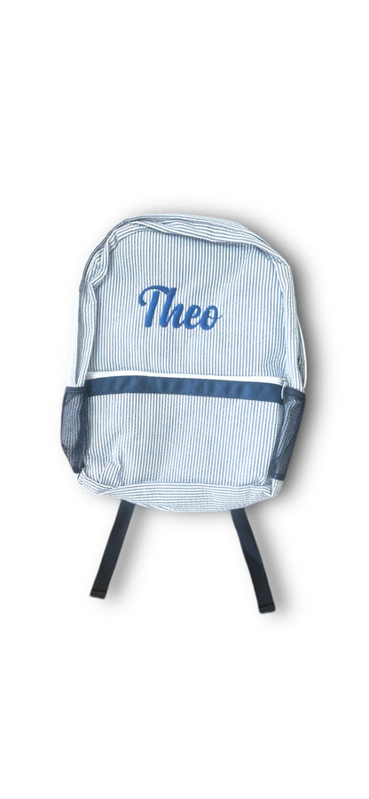 Personalized Seersucker Backpack