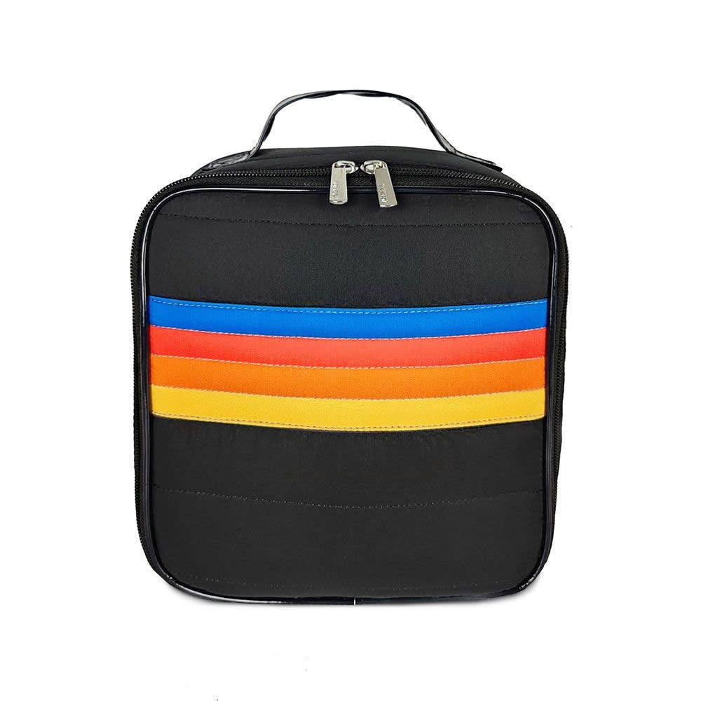 Black Retro Stripe Puffer Lunch Box