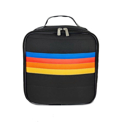 Black Retro Stripe Puffer Lunch Box