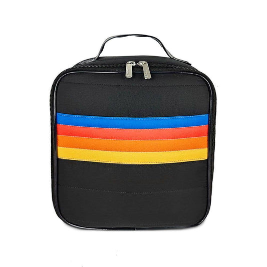 Black Retro Stripe Puffer Lunch Box