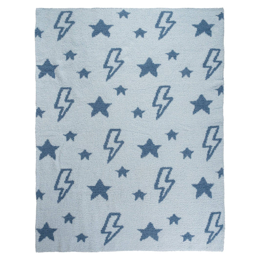 Blue Bolt Chenille Blanket