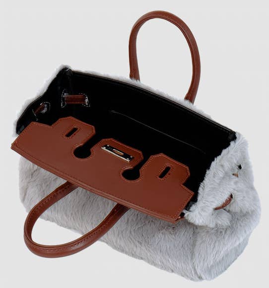 Funny Cute Kelly Handbag Faux Fur Crossbody