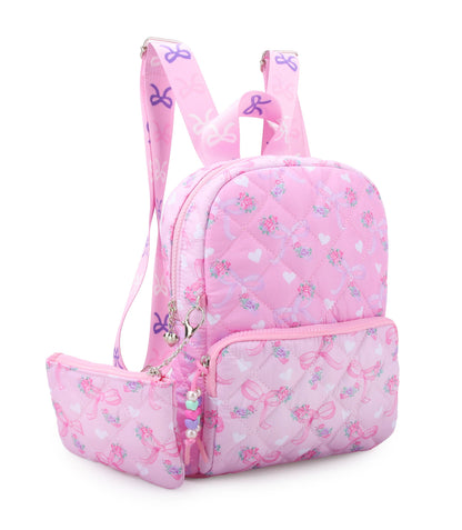 Quilted Scrunchies Printed Mini Backpack with Coin Purse