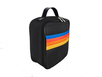 Black Retro Stripe Puffer Lunch Box
