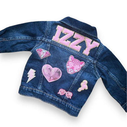 Girls Patched Denim Jacket
