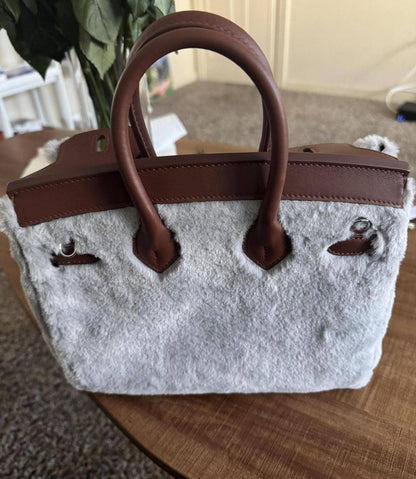 Funny Cute Kelly Handbag Faux Fur Crossbody