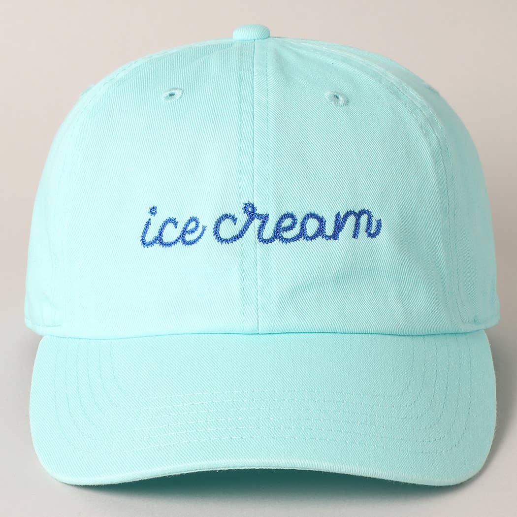 Ice Cream Letter Embroidered Baseball Cap