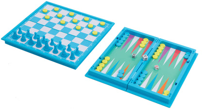 3-in-1 Chess, Checkers & Backgammon Magnetic Game Set
