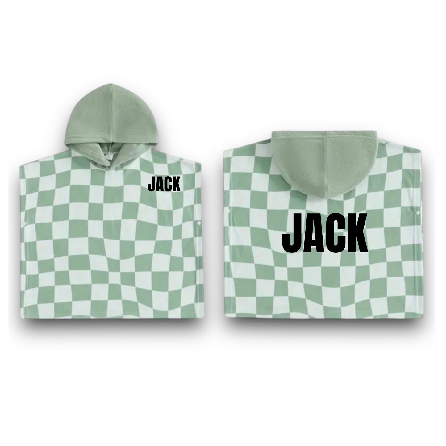 Personalized Boys Checker Hooded Towel