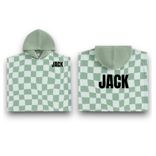 Personalized Boys Checker Hooded Towel