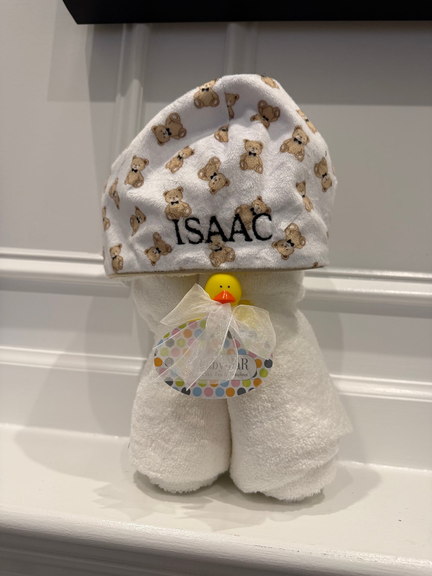 Embroidered Baby Bear Hooded Towel