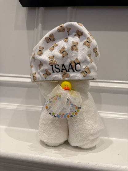 Embroidered Baby Bear Hooded Towel