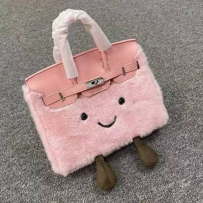 Funny Cute Kelly Handbag Faux Fur Crossbody