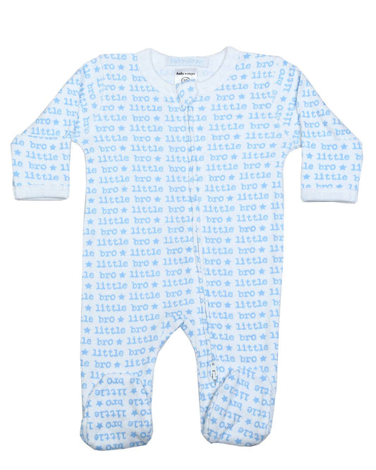 F1414-BLUE Little Bro Footie - Sibling Collection