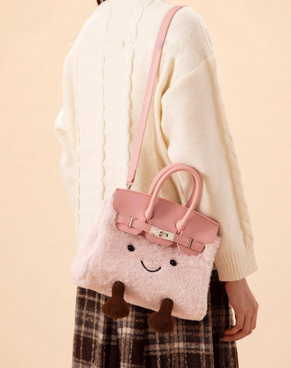 Funny Cute Kelly Handbag Faux Fur Crossbody