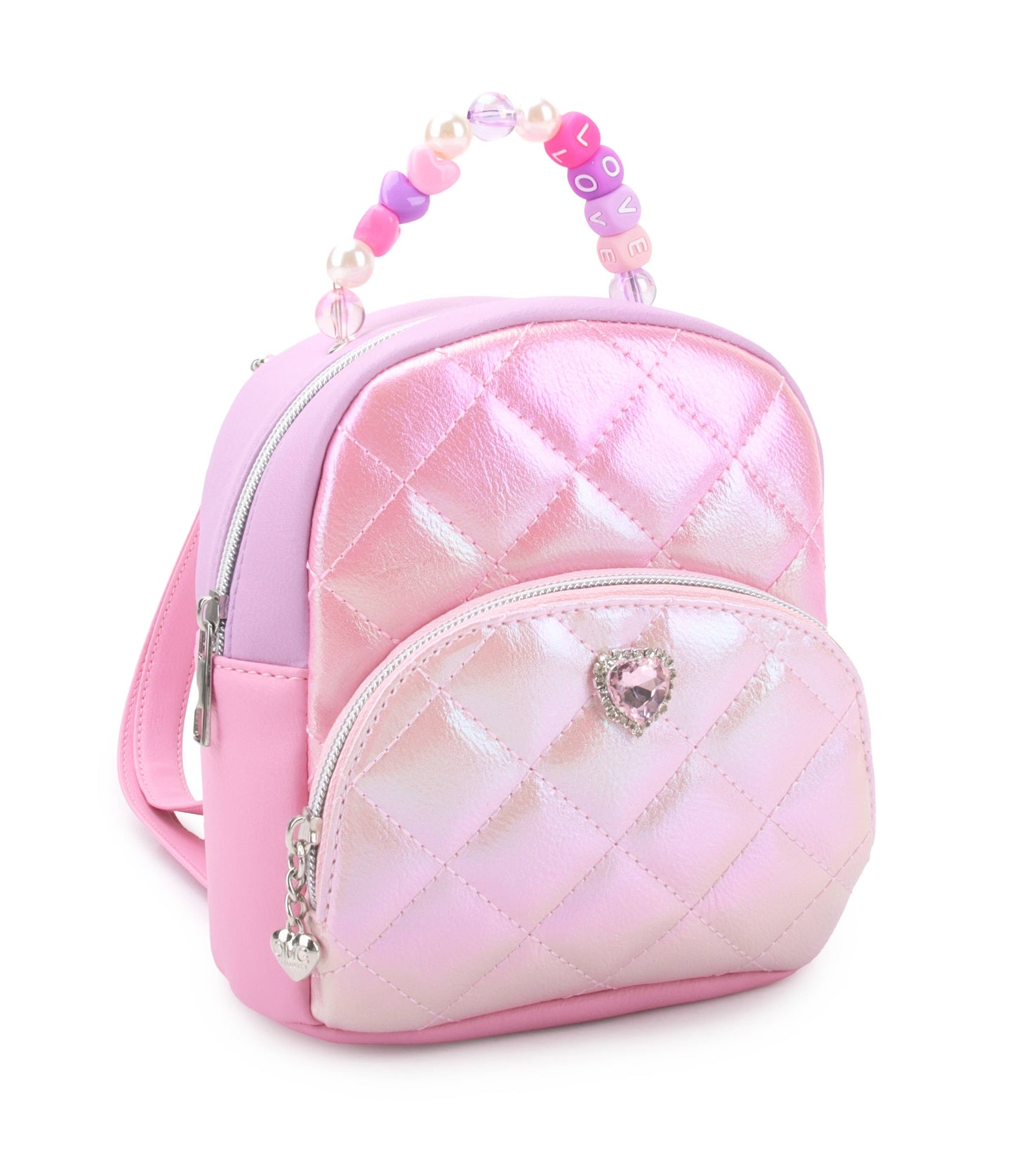 Quilted Metallic Color Block Micro Mini Backpack