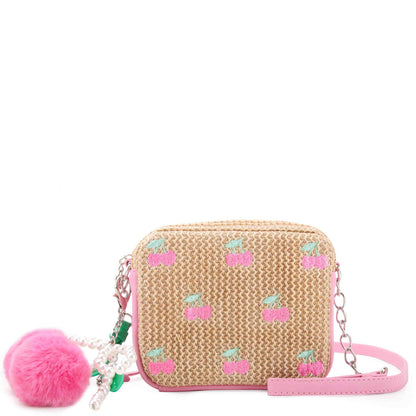 Cherry Cute Girls Woven Bag