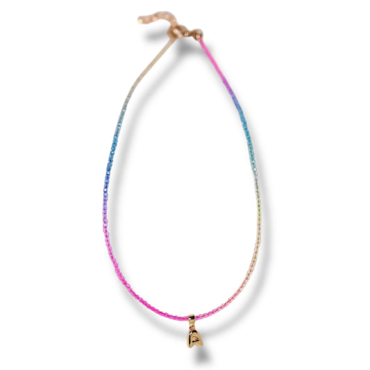 Rainbow Bubble Initial Necklace