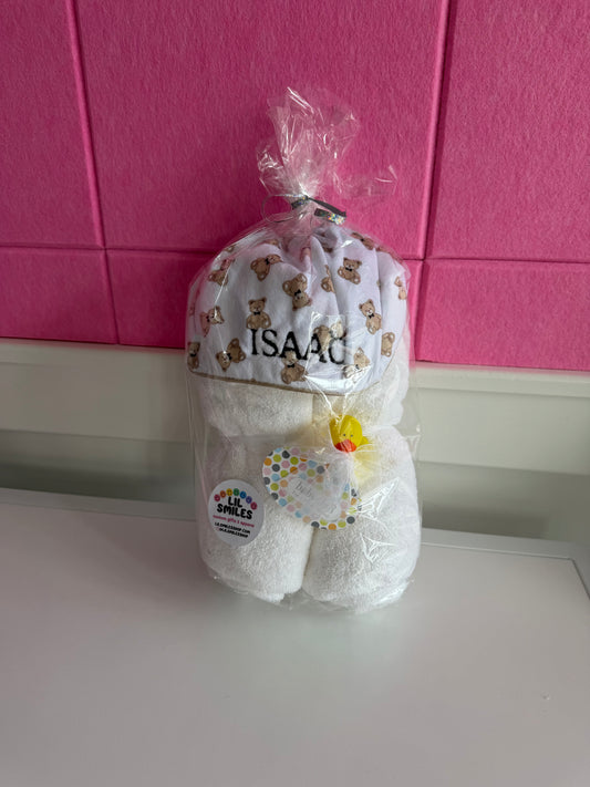Embroidered Baby Bear Hooded Towel