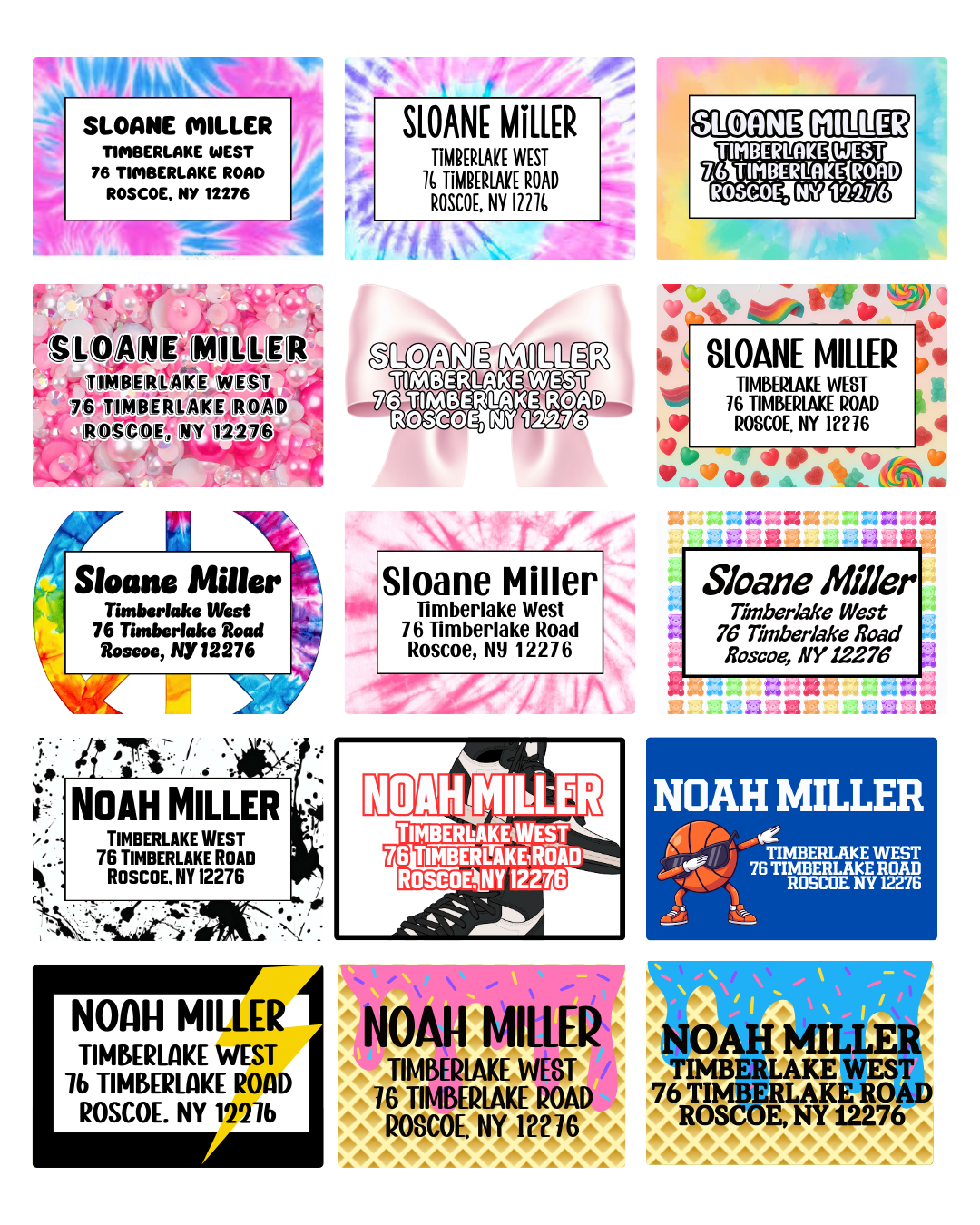 Custom Camp Address Labels