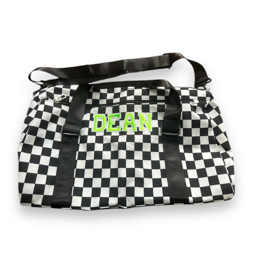 Personalized Checker Gym Bag