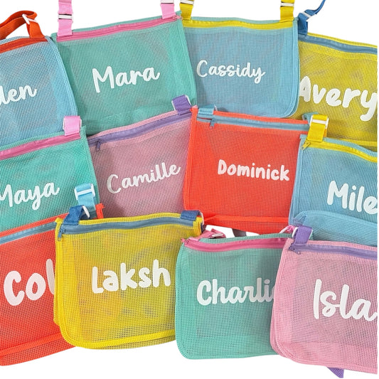 Personalized Seashell Mesh Tote Favor