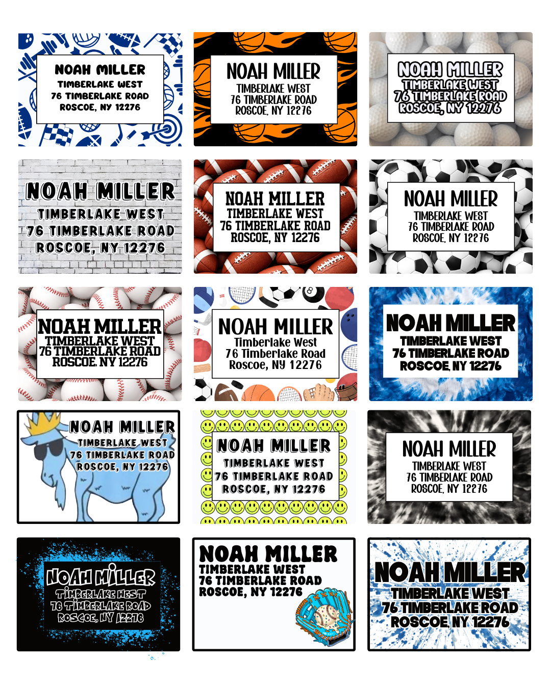 Custom Camp Address Labels