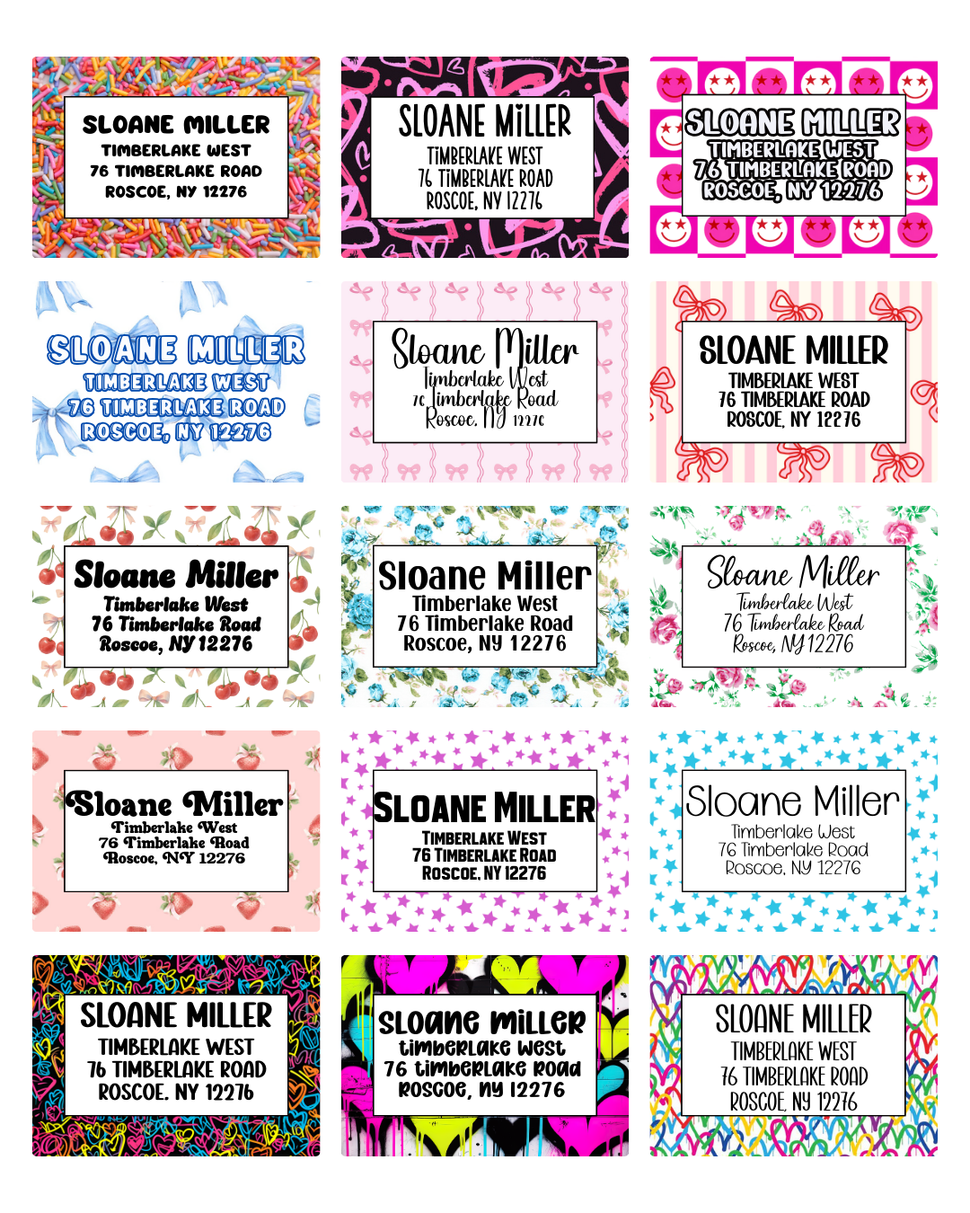 Custom Camp Address Labels