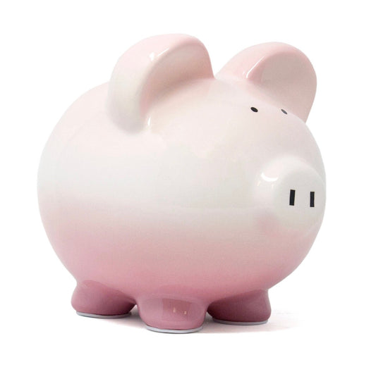 Personalized Pink Ombre Piggy Bank