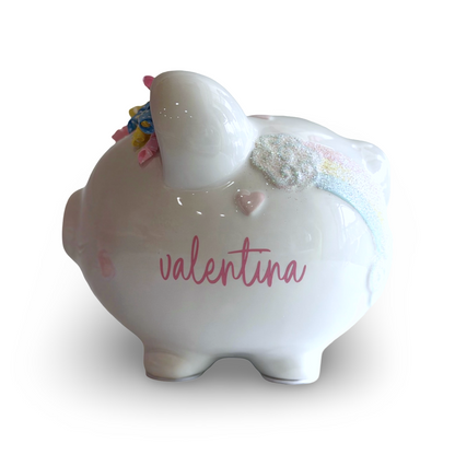 Unicorn and Rainbows Personalized Piggy Bank