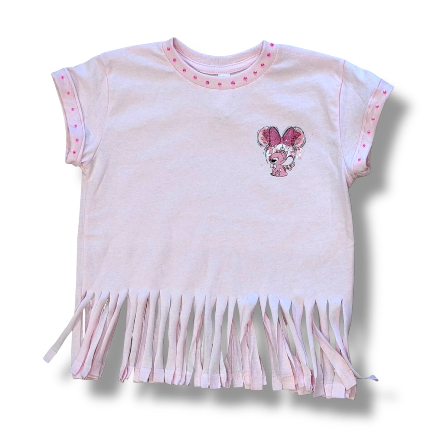 Custom First Disney Trip Fringe Shirt | Rhinestone Disney Outfit