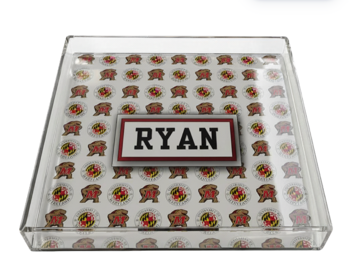 College Acrylic Collage Catch All Tray