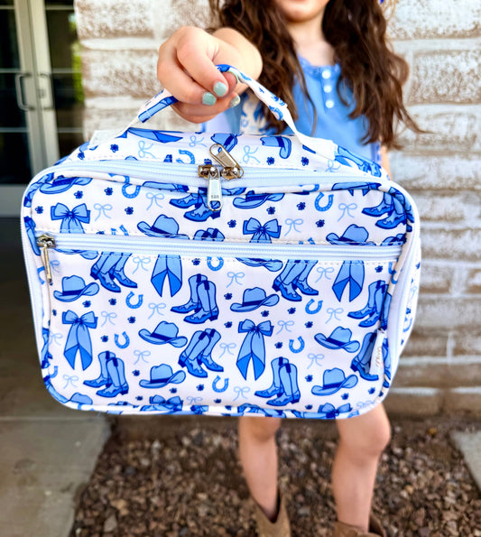 Blue Coquette Cowgirl Personalized Lunchbox