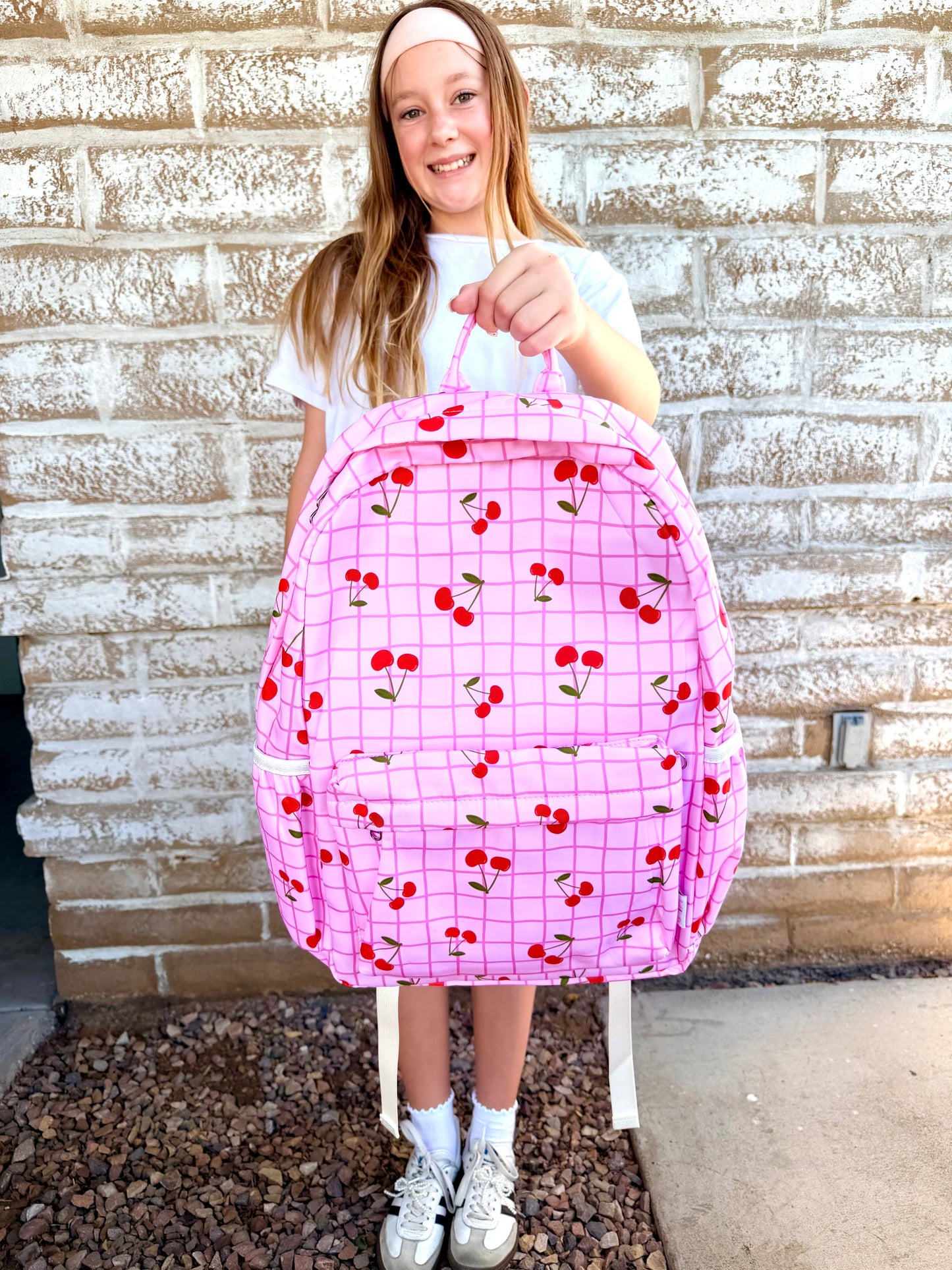 Pink Cherries Personalized Backpack