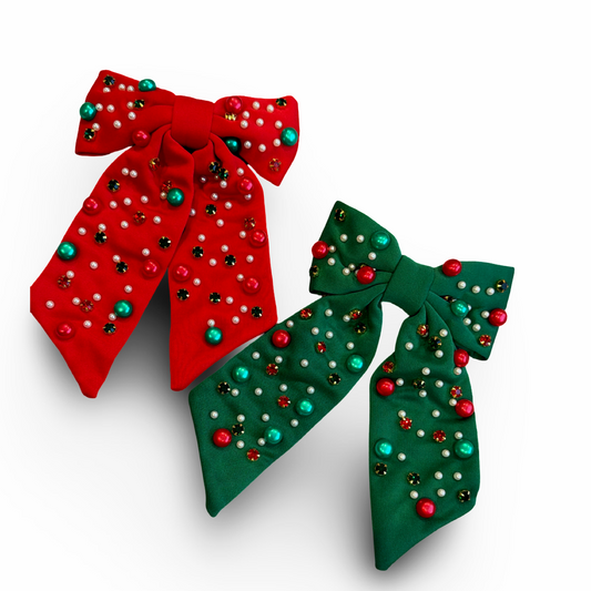Bedazzled Holiday Hair Bow