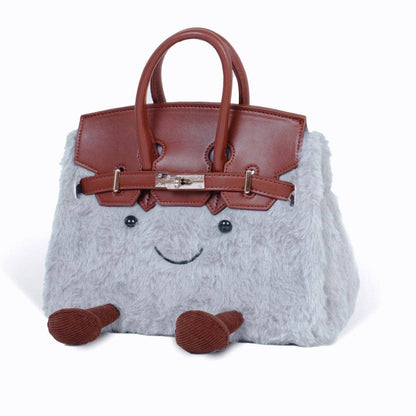 Funny Cute Kelly Handbag Faux Fur Crossbody
