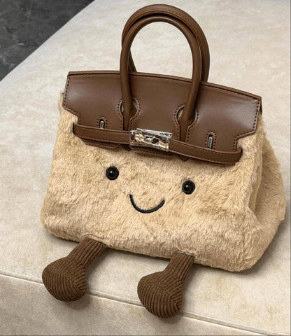 Funny Cute Kelly Handbag Faux Fur Crossbody