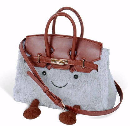 Funny Cute Kelly Handbag Faux Fur Crossbody