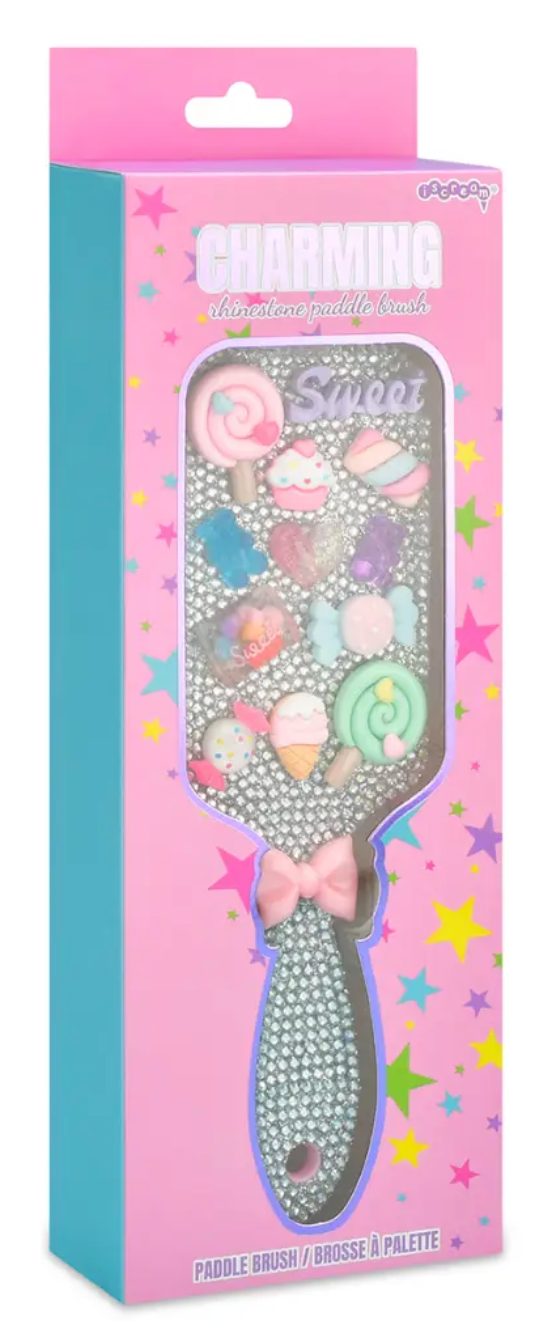 Charming Rhinestone Paddle Brush, view 4
