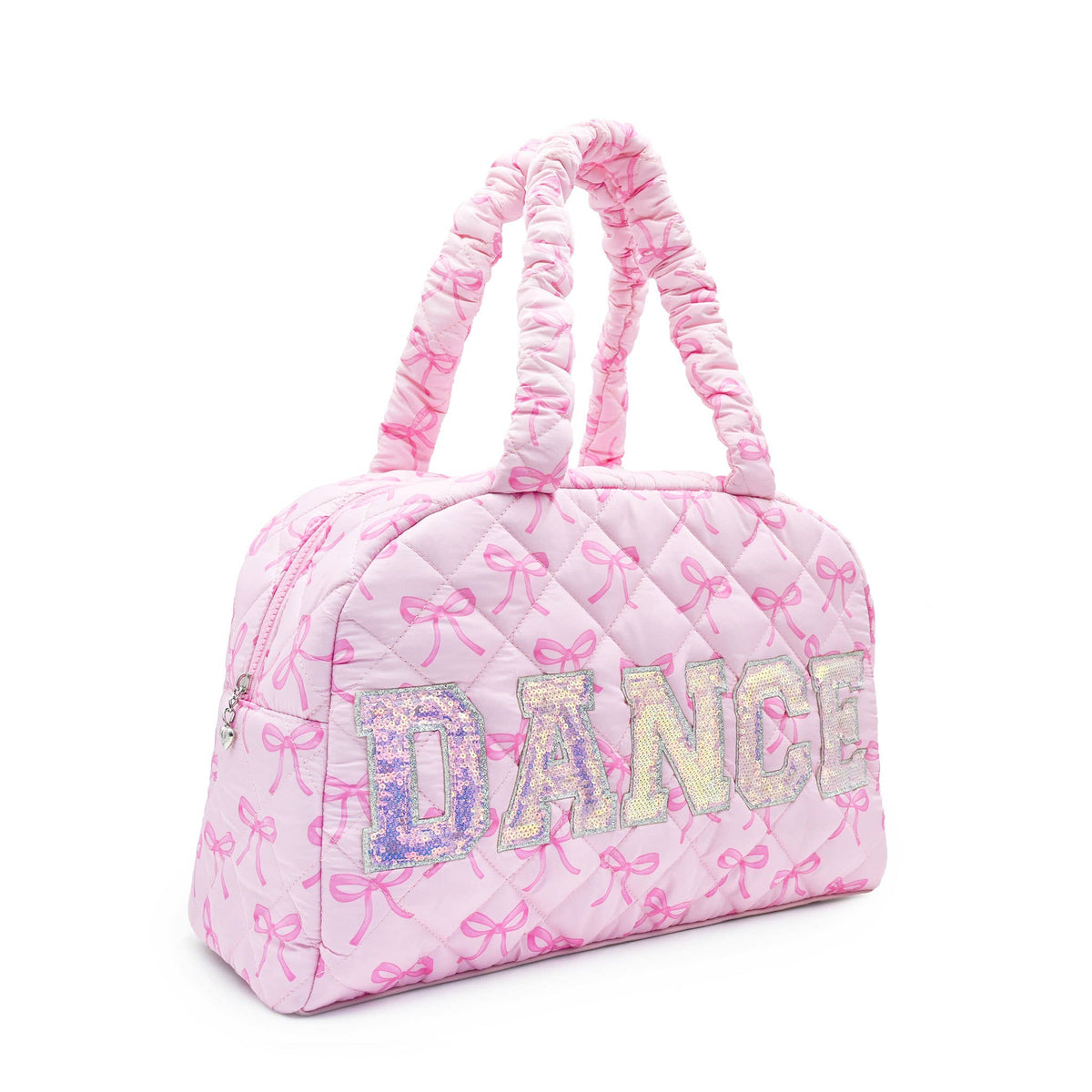'dance' Quilted Bow Print Medium Duffle Bag, view 2