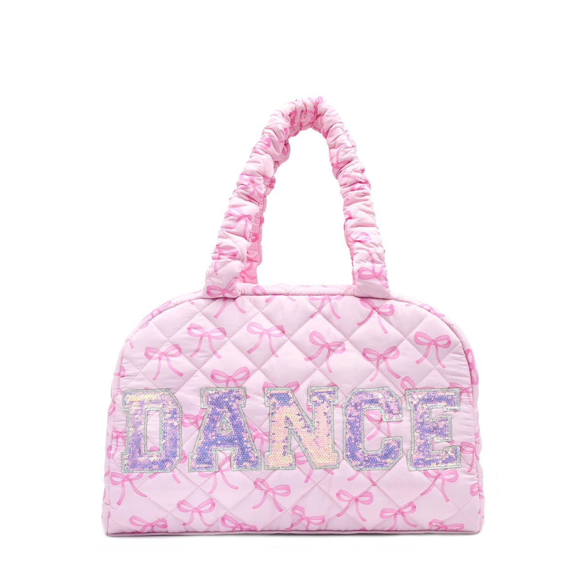 'dance' Quilted Bow Print Medium Duffle Bag
