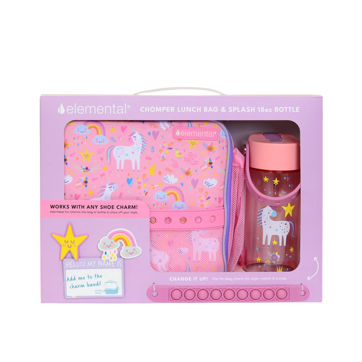 DIY Charm Lunchbox and Water Bottle - Unicorns