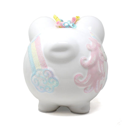 Unicorn and Rainbows Large  Piggy Bank