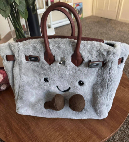 Funny Cute Kelly Handbag Faux Fur Crossbody