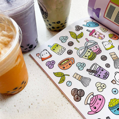 Draw-Along Food Sticker Book